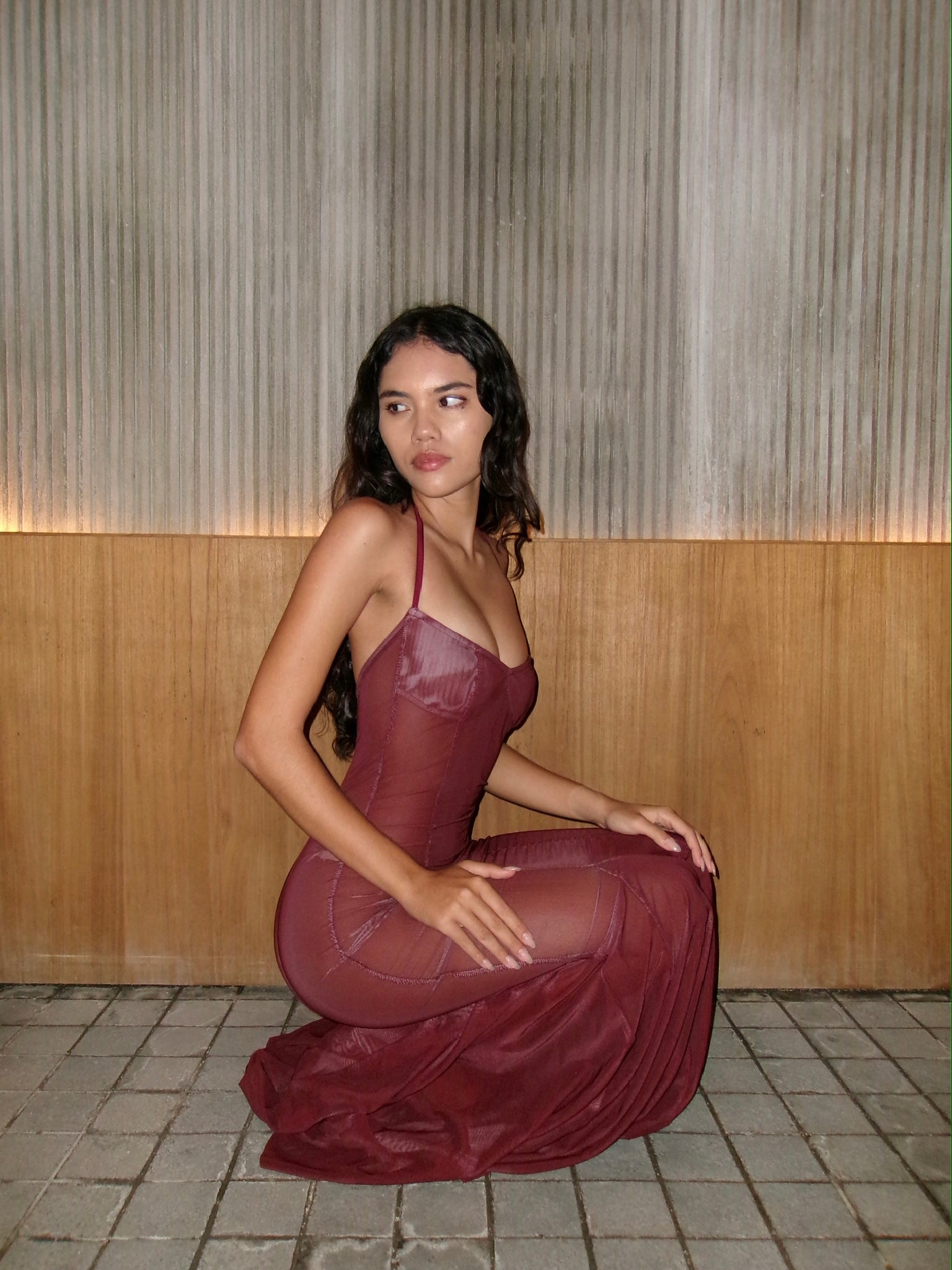 Siren Maxi Dress Wine Red