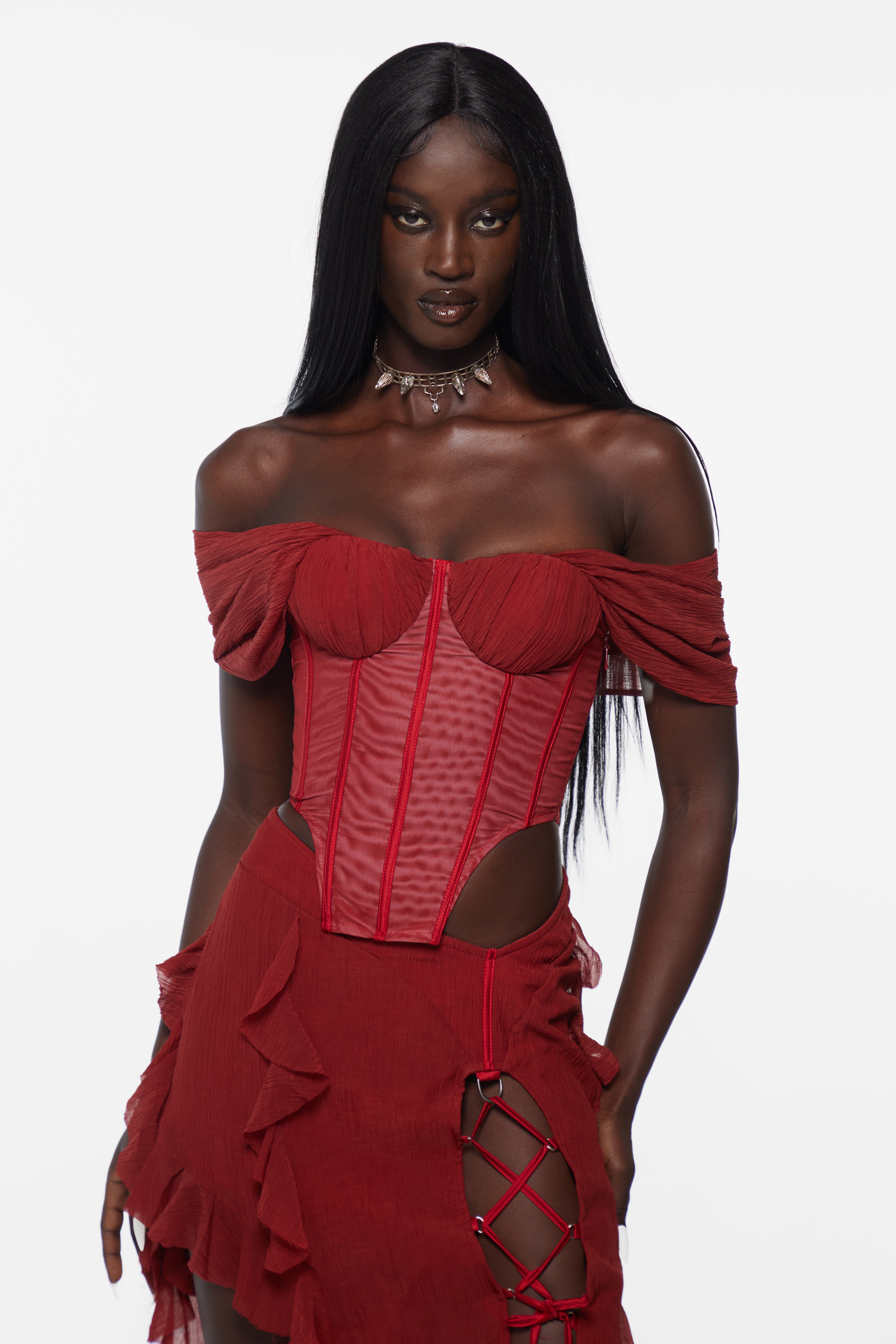 The Assassin Corset Top Red