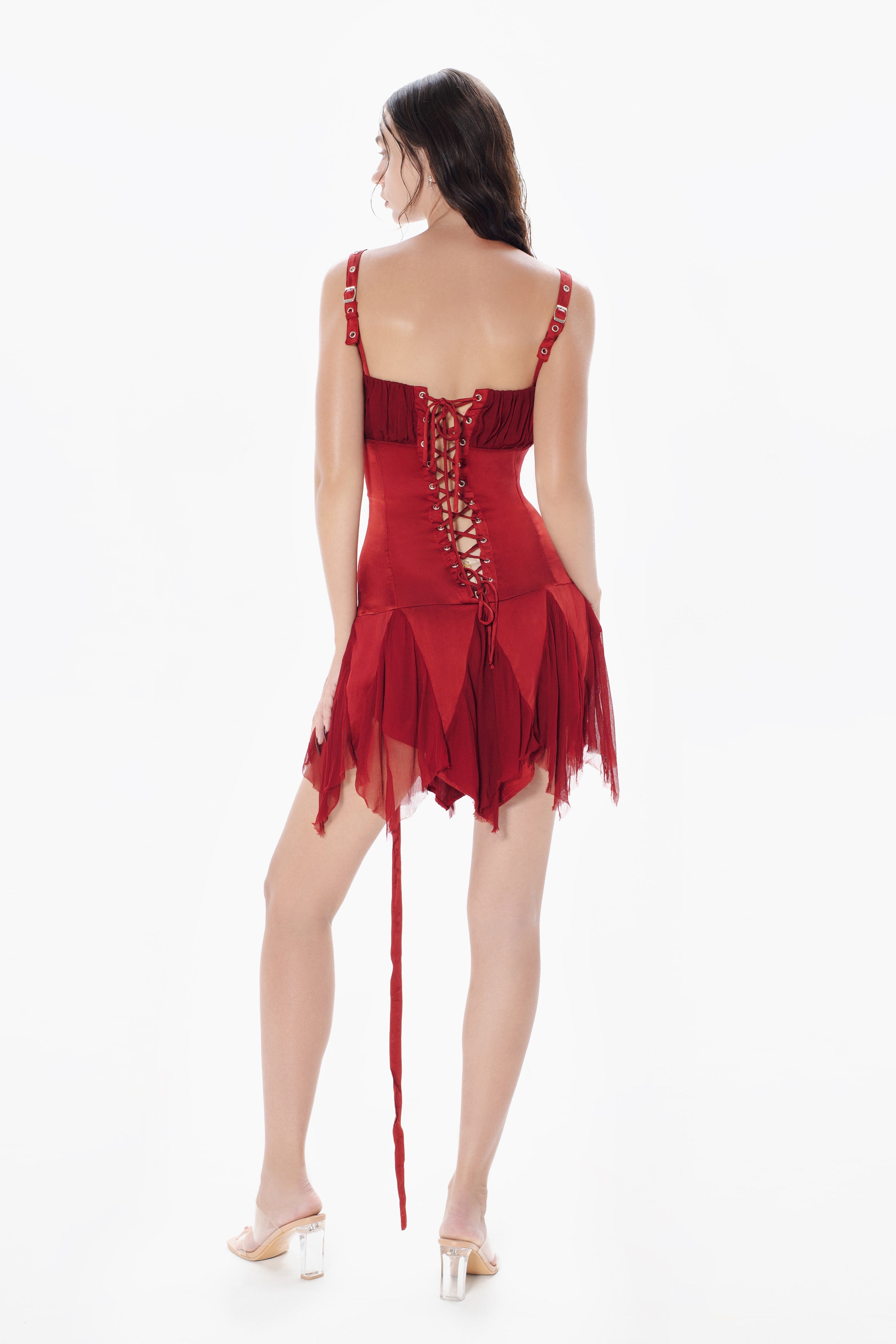 Gentle Dissolve Dress Red