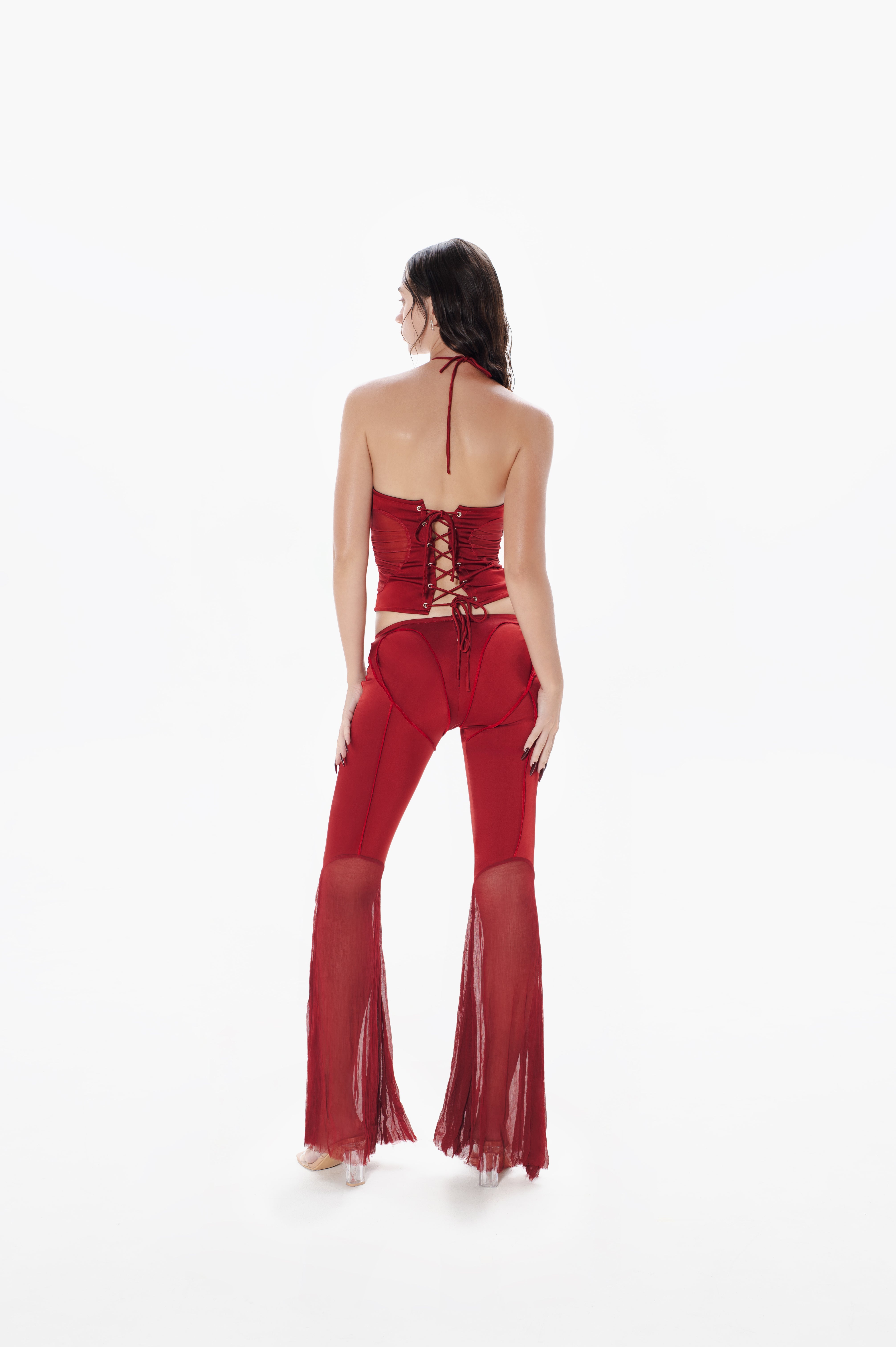 Gathered Heart Top Red