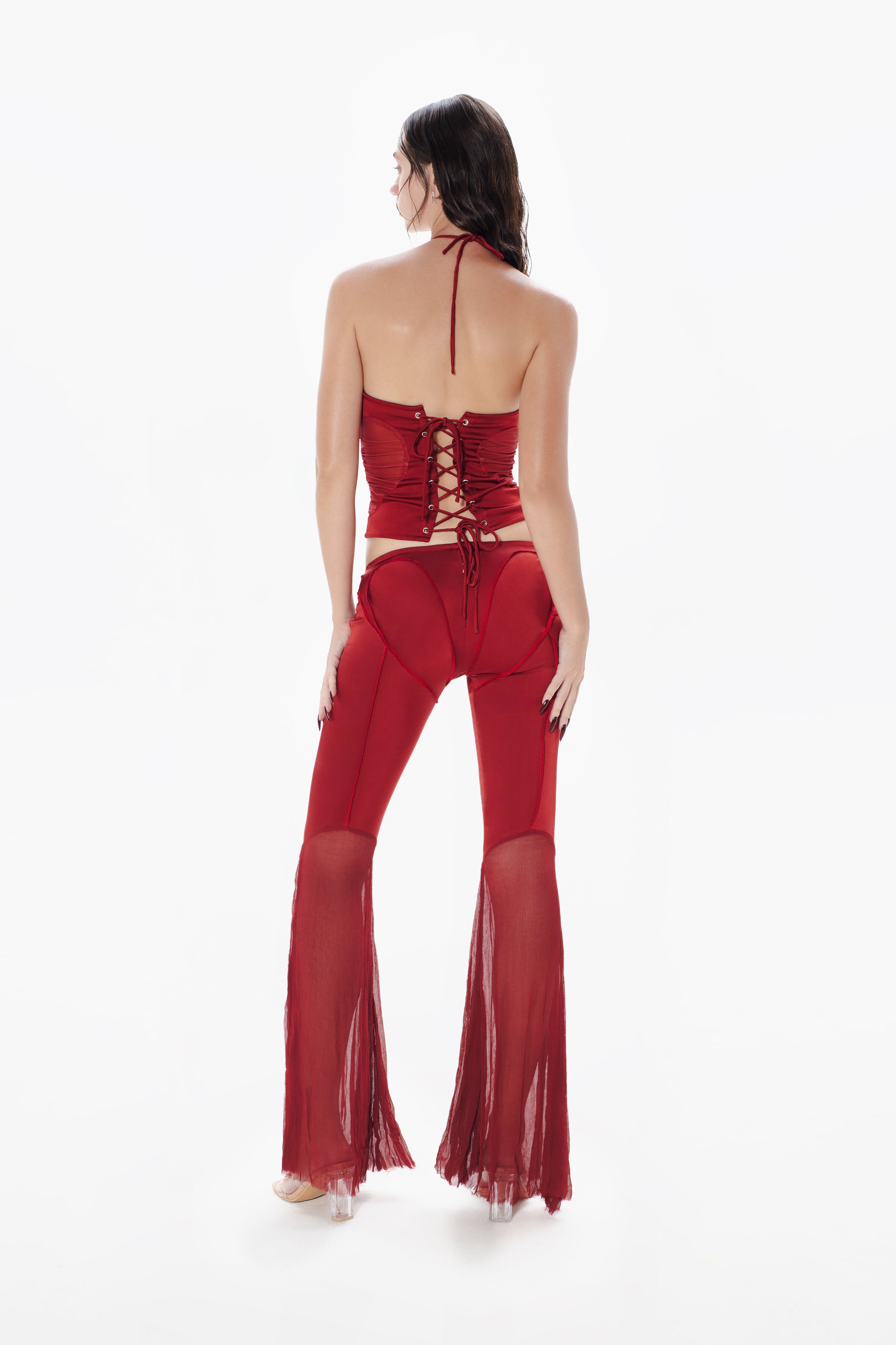 Gathered Heart Top Red