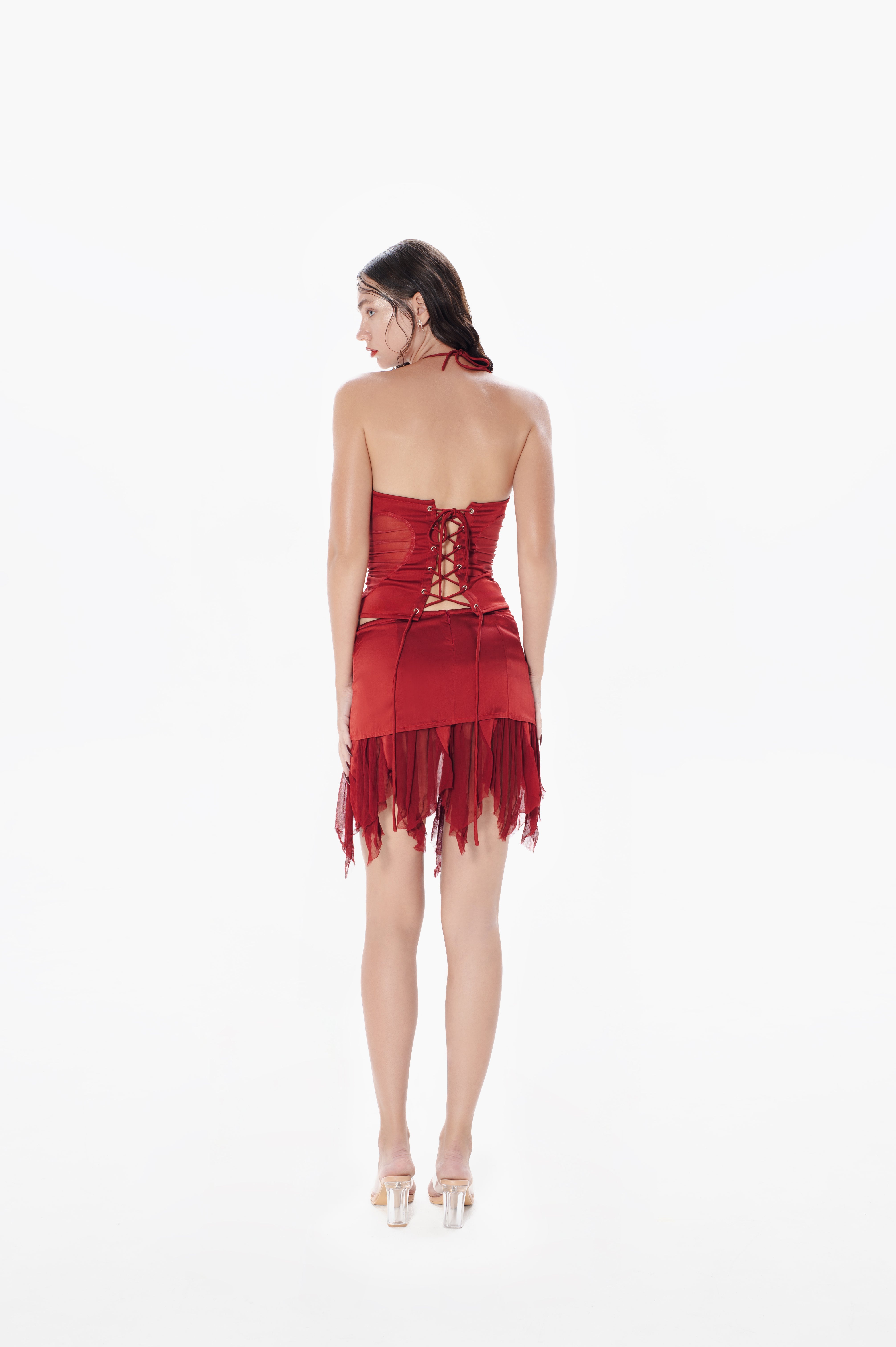 Gathered Heart Top Red