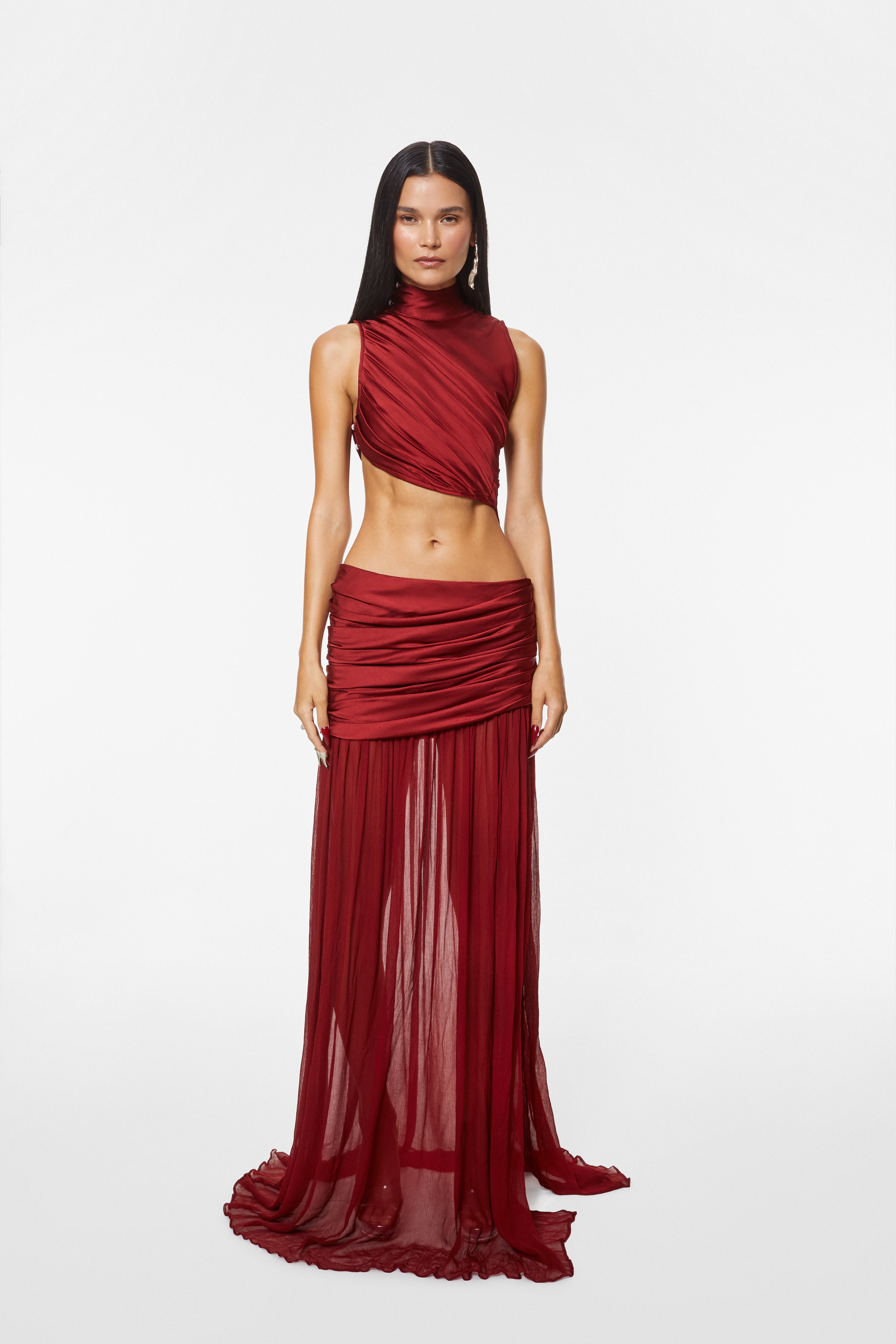 Jelena Draped Gown Ruby Red