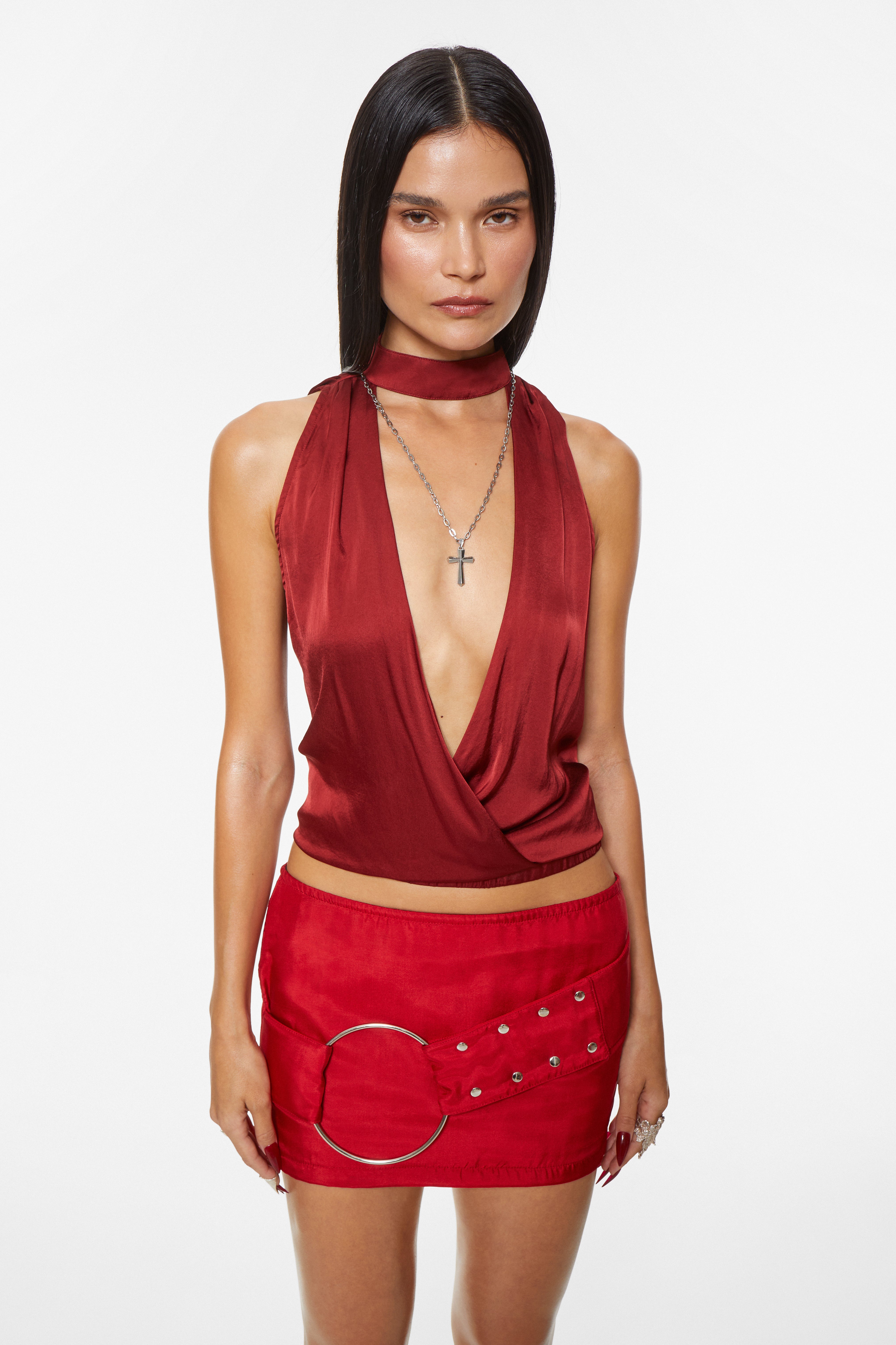 Devotion Drape Top Ruby Red