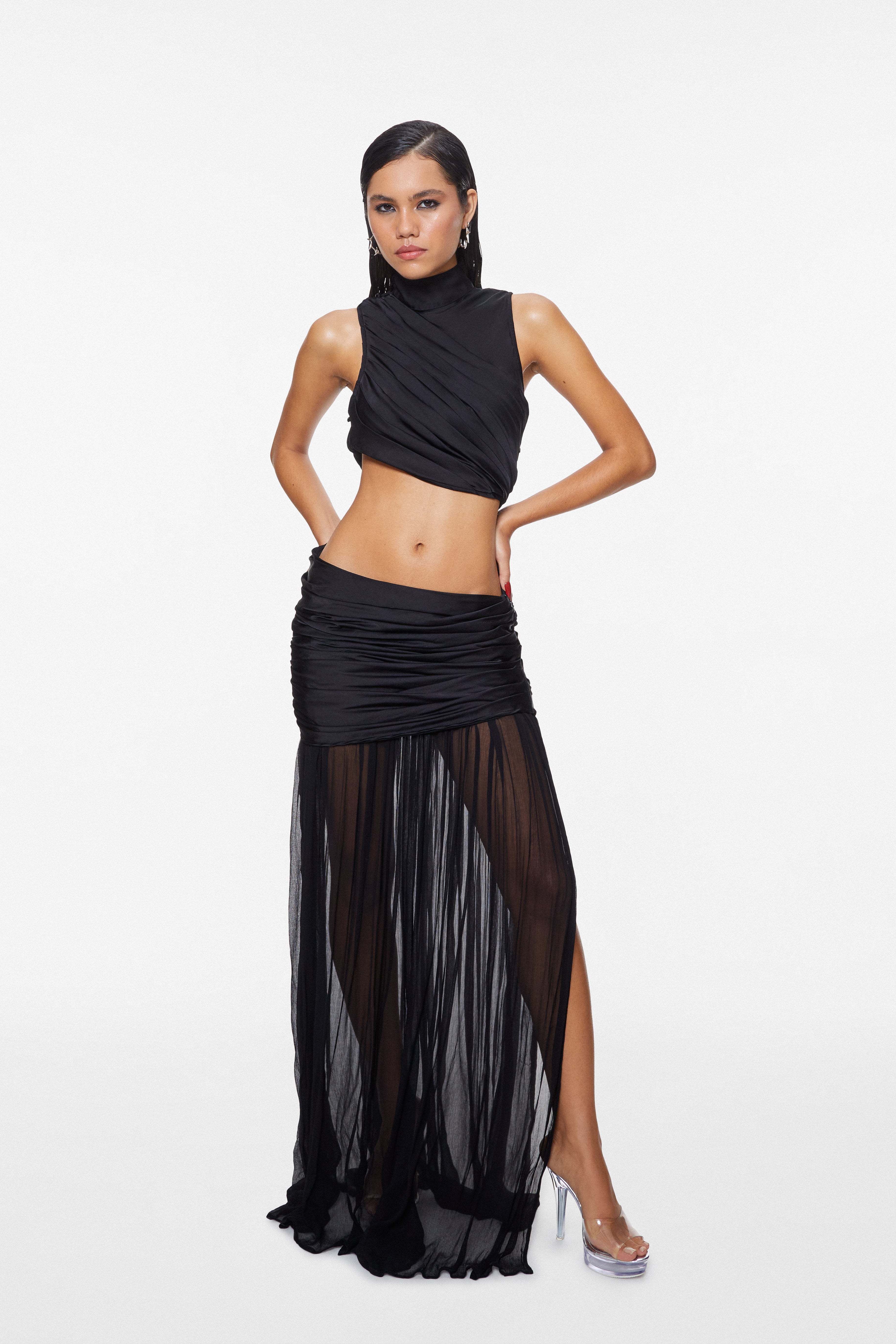 Jelena Draped Gown Black