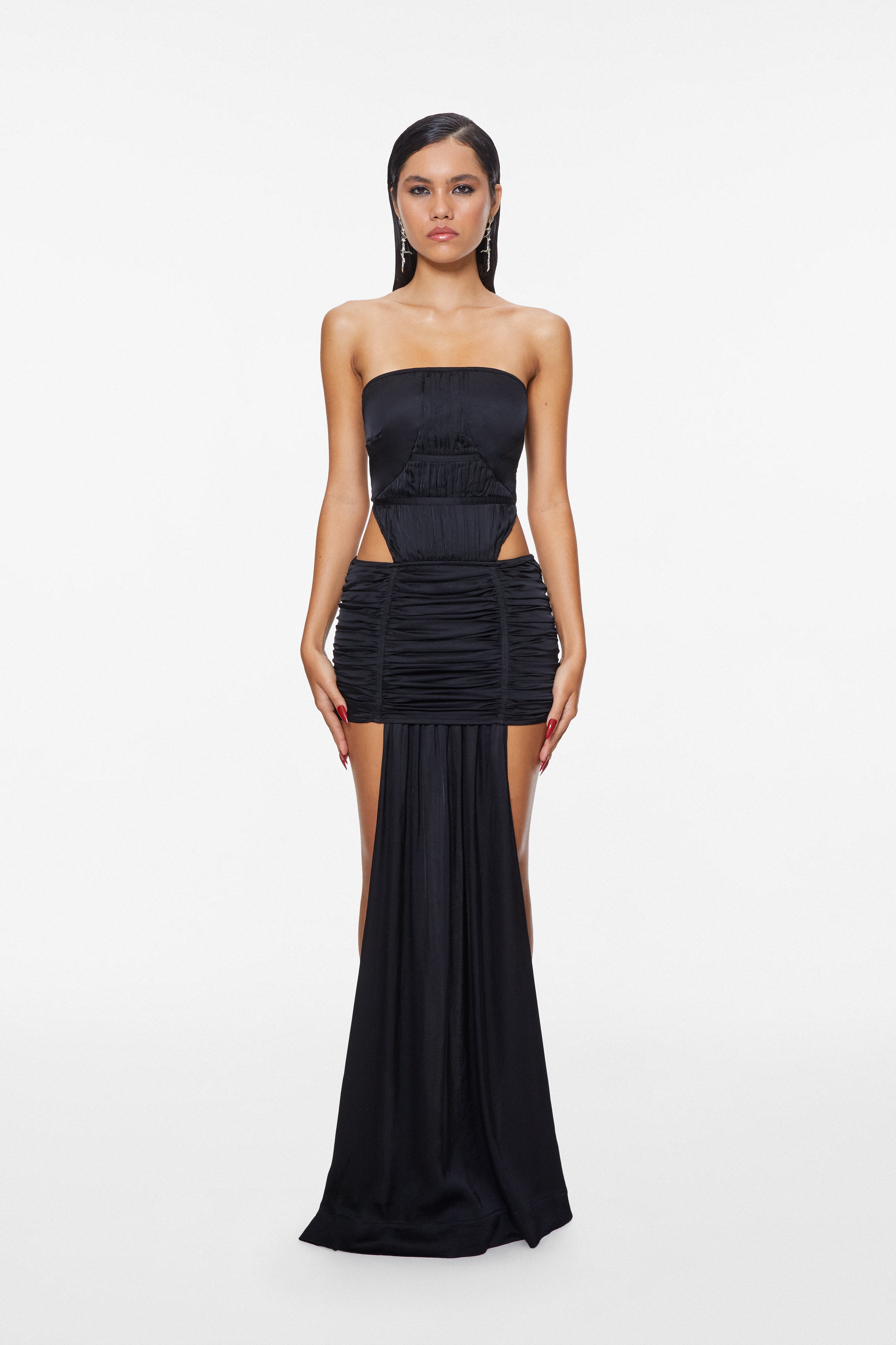 Cleo Ruched Gown Black