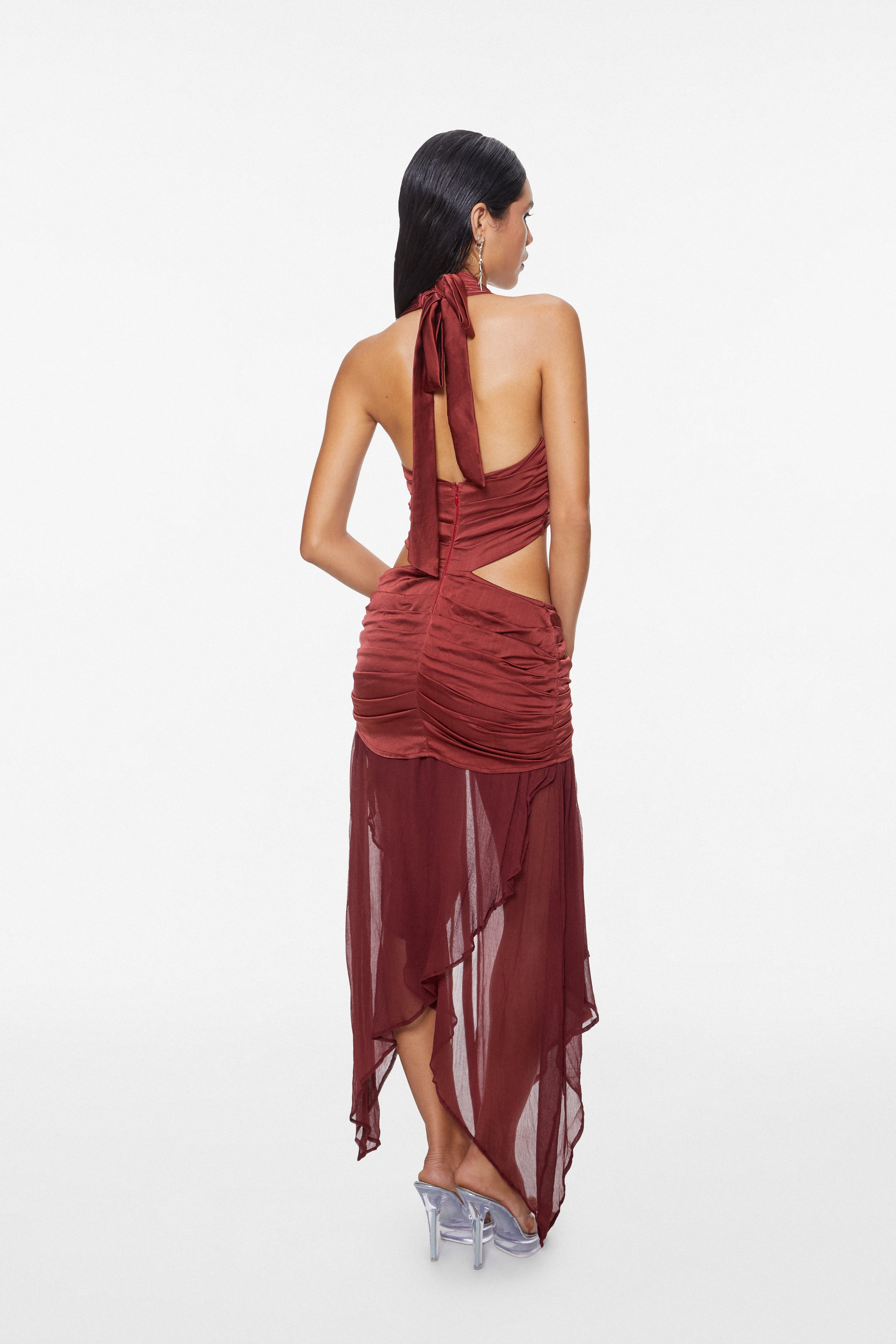Twisted Nymph Dress Wine Red
