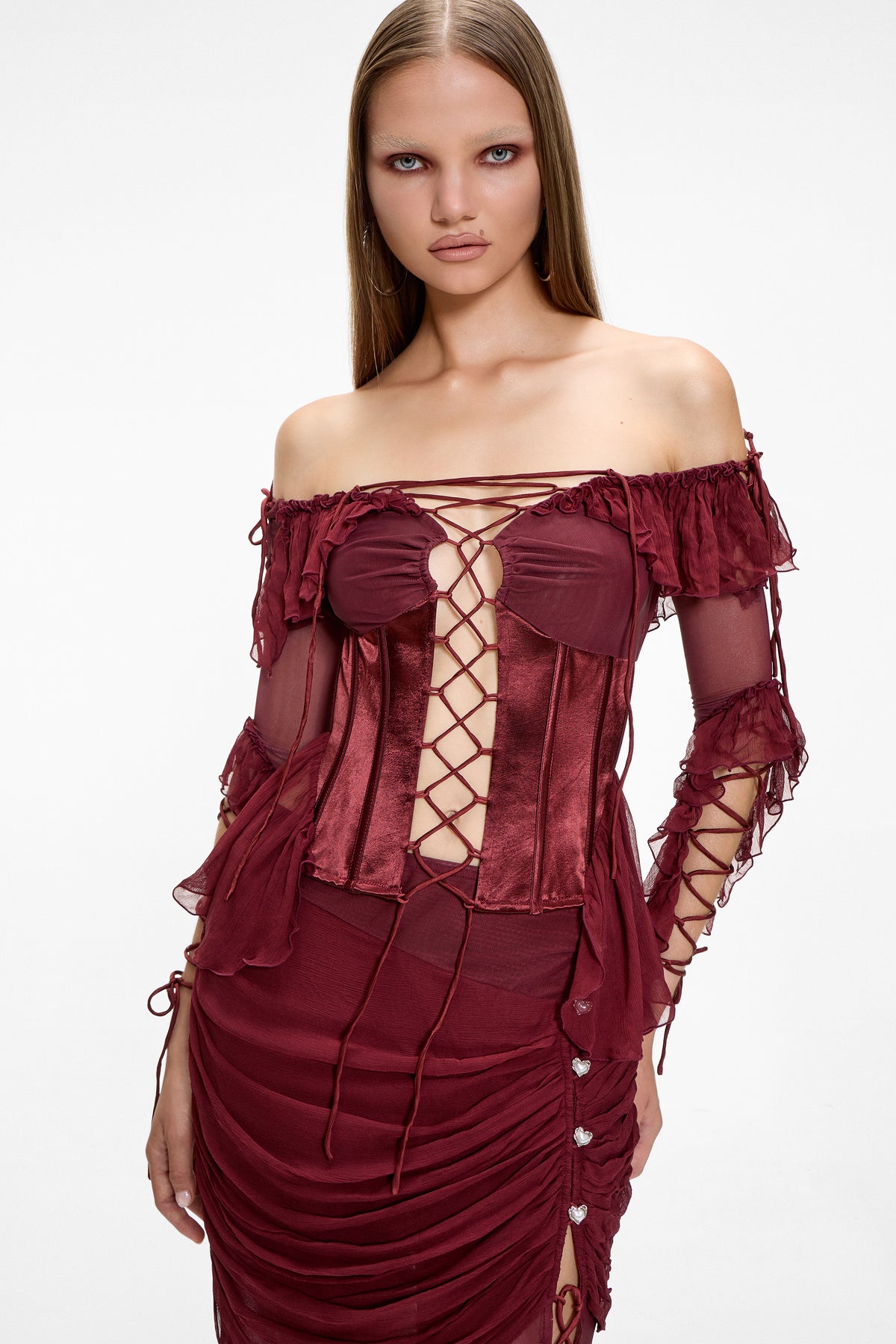 Maiden Corset Top Burgundy