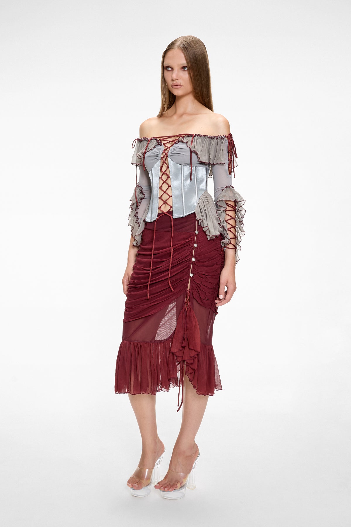 Maiden Midi Skirt Wine Red