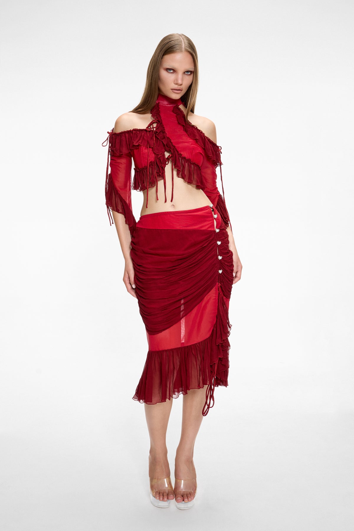 Maiden Midi Skirt Ruby Red