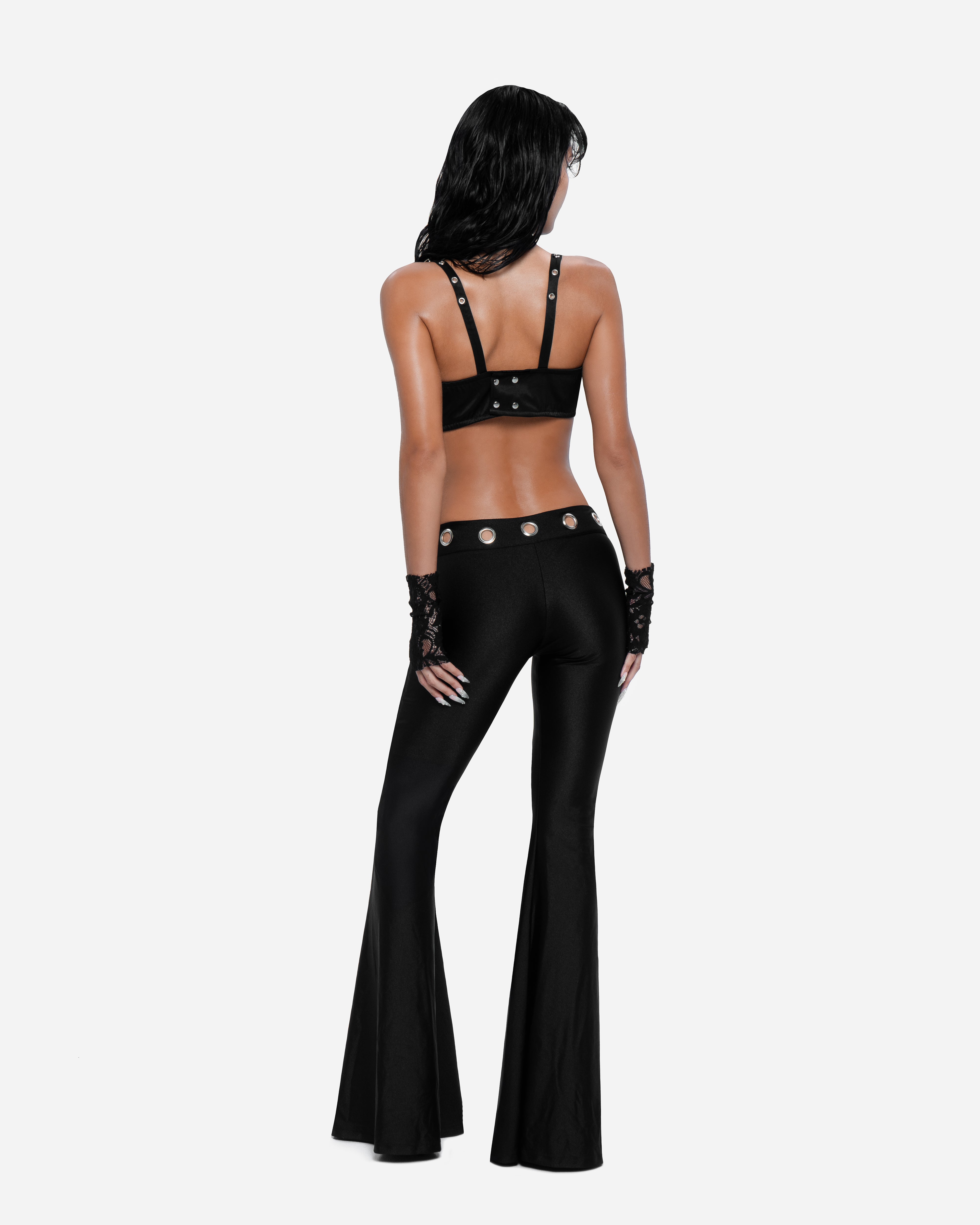 Heart Pocket Bra Black
