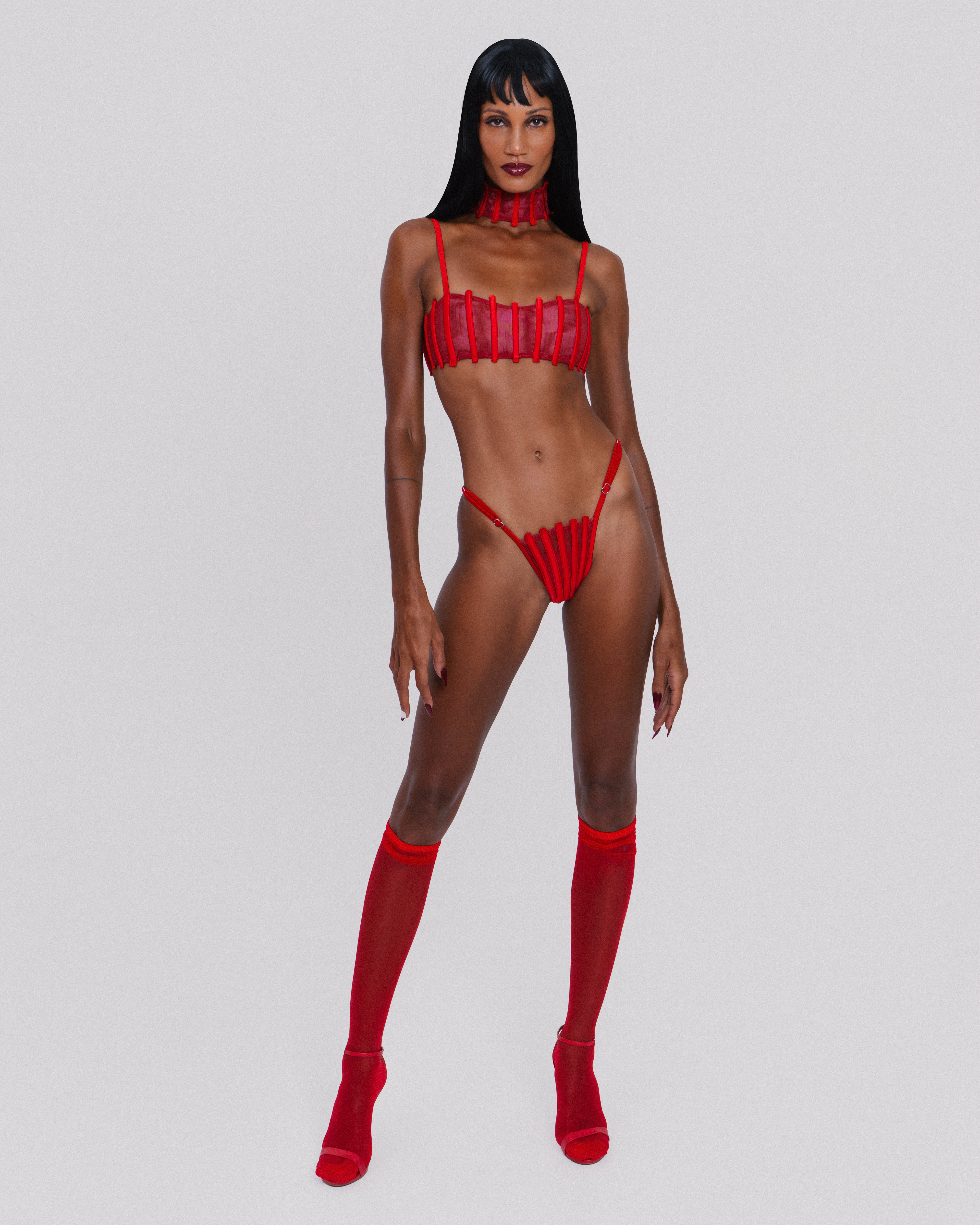 Corset Bikini Bottom Red