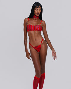 Corset Bikini Top Red