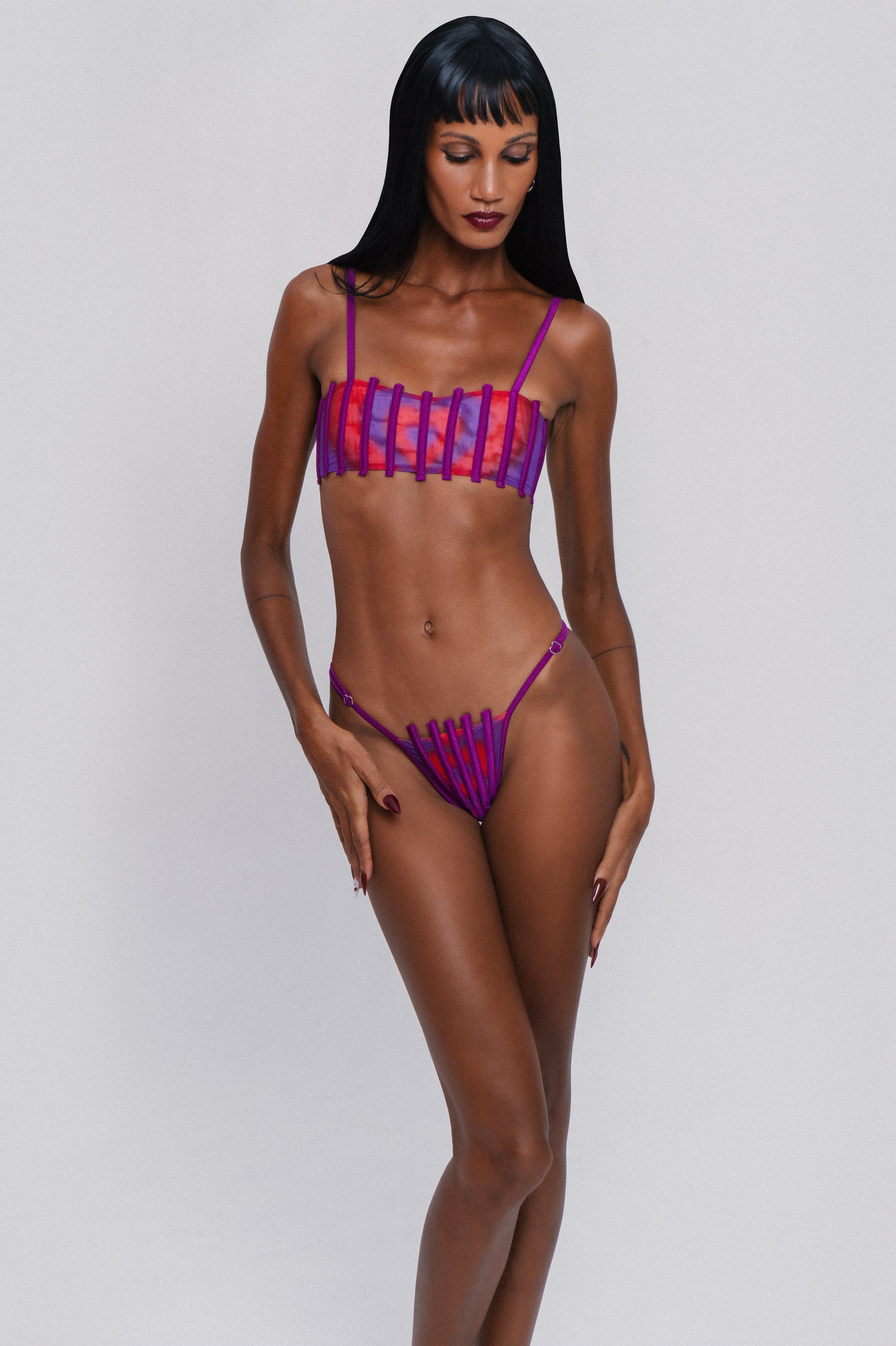 Corset Bikini Top Printed Heart