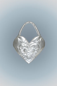 Puffer Heart Bag Large Metallic