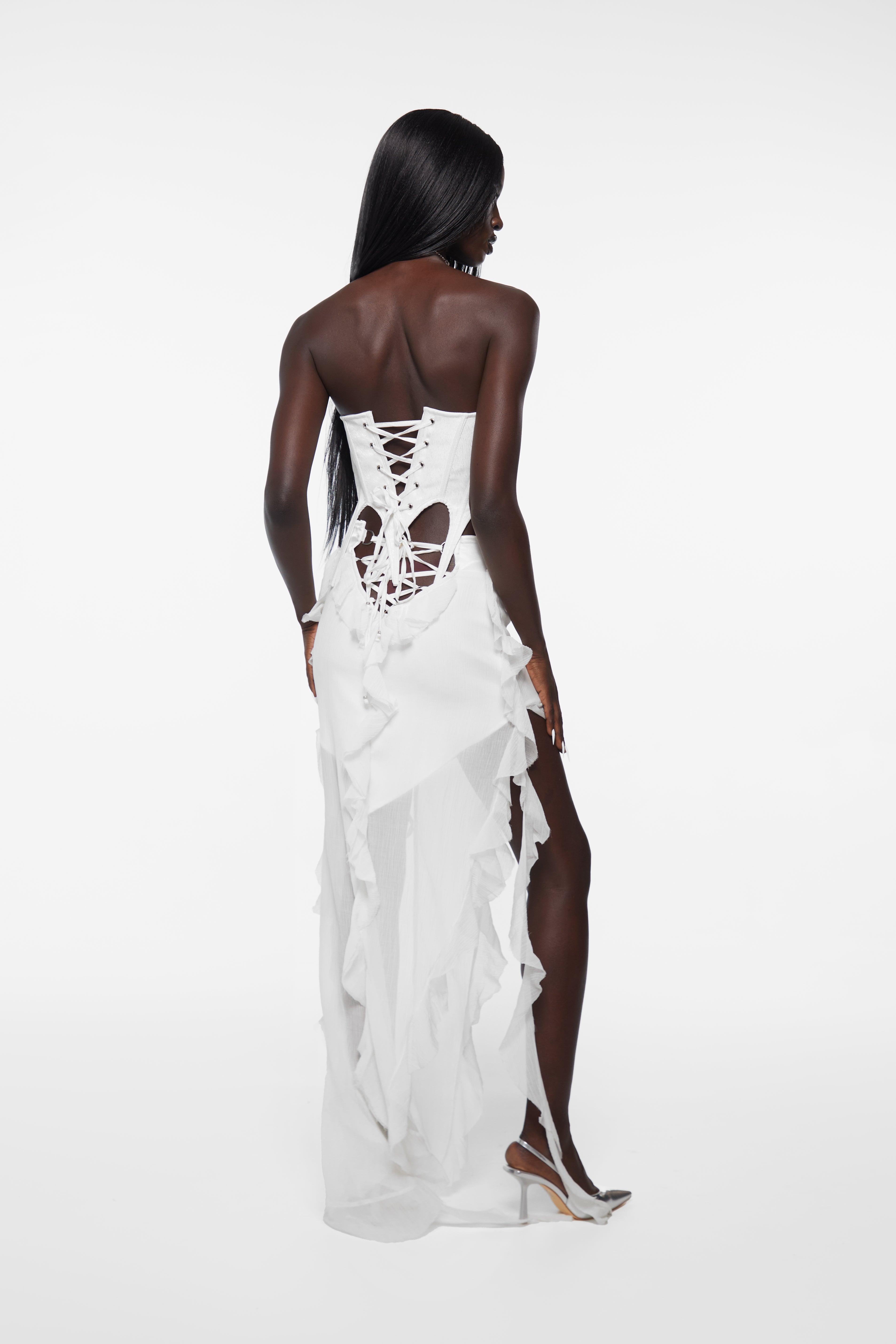 Tear Maxi Skirt White