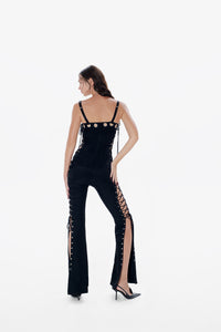 Eyelet Jumpsuit Black