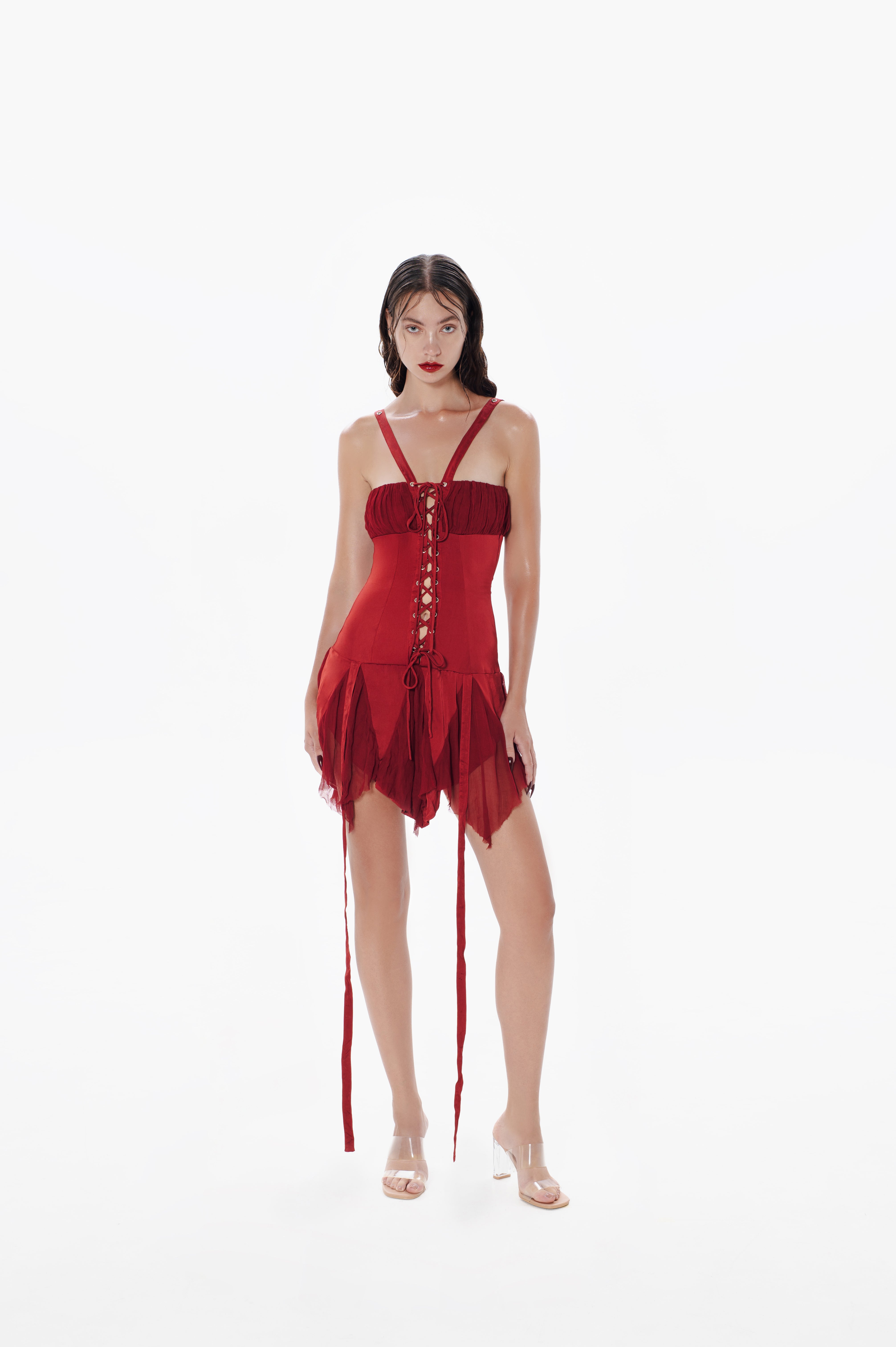 Gentle Dissolve Dress Red
