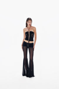 Gathered Heart Top Black