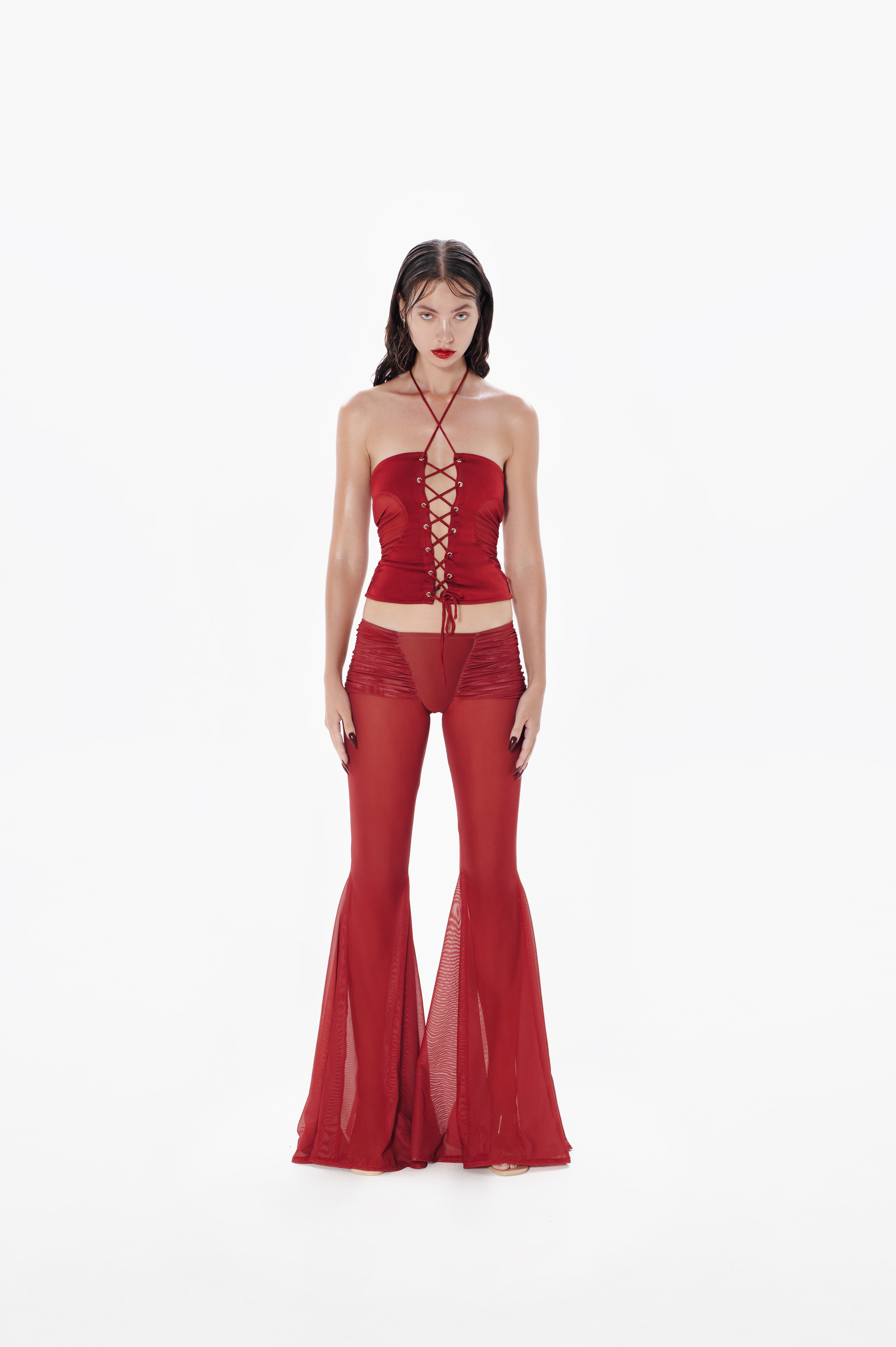 Gathered Heart Top Red