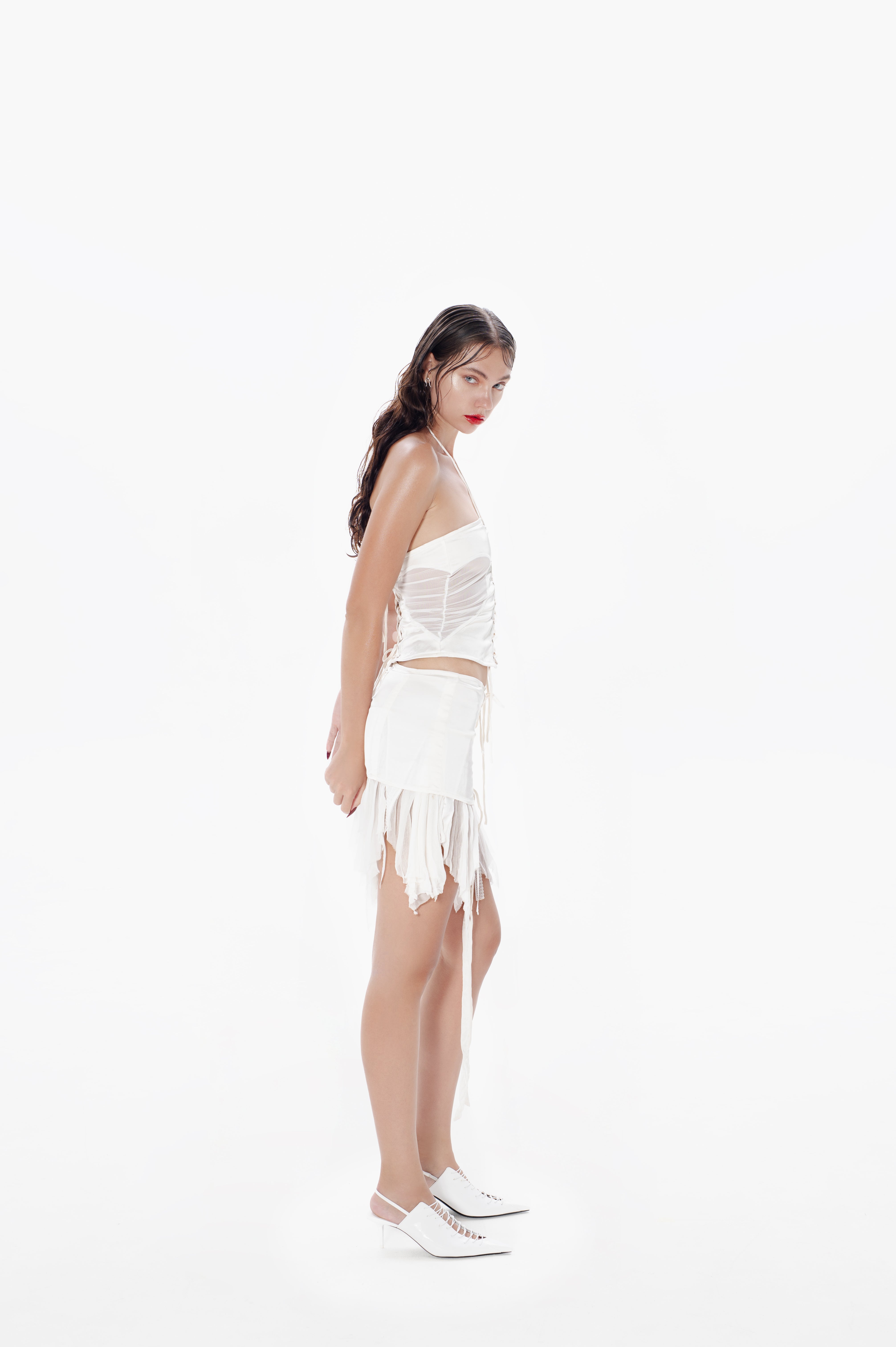 Gathered Heart Top White