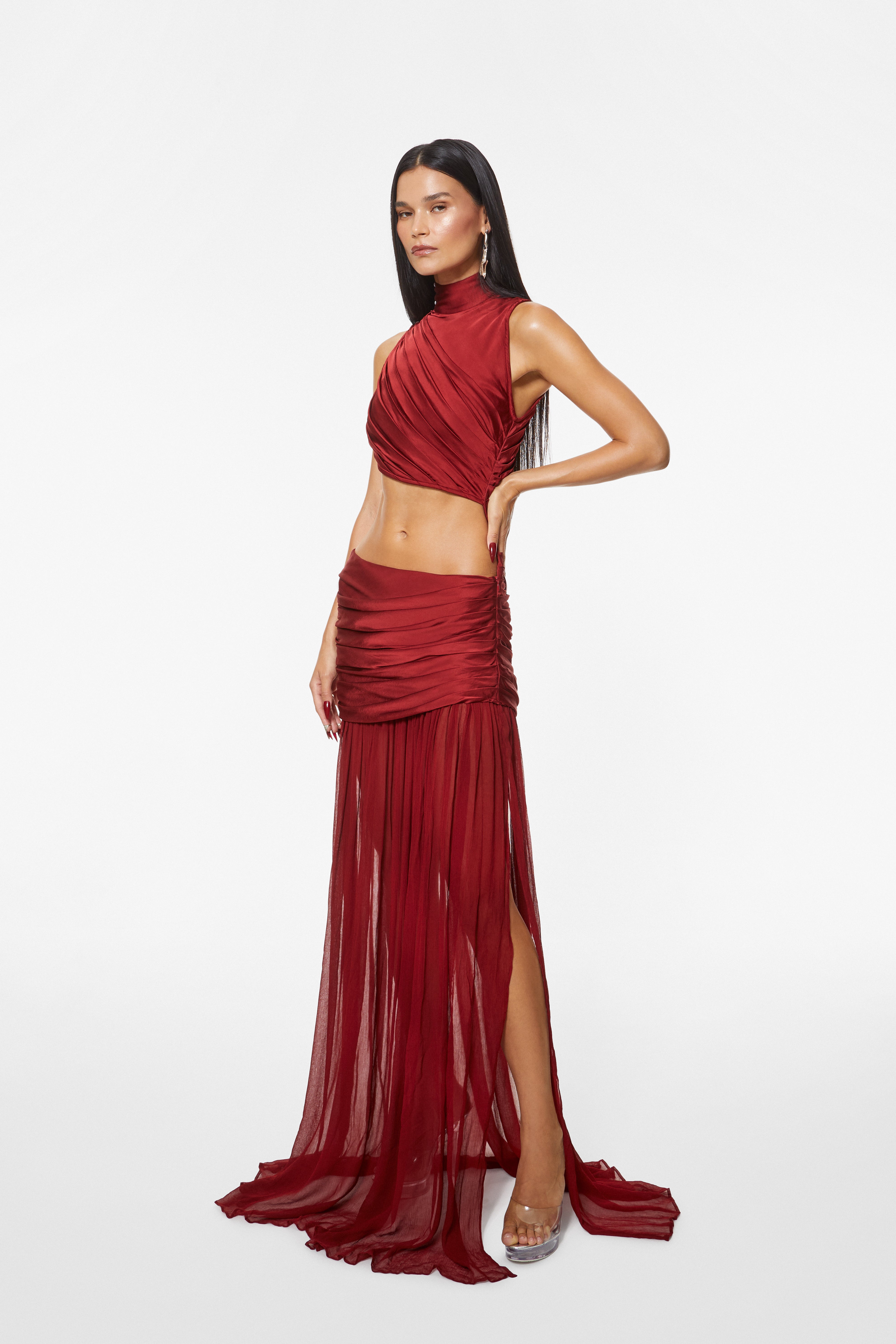 Jelena Draped Gown Ruby Red