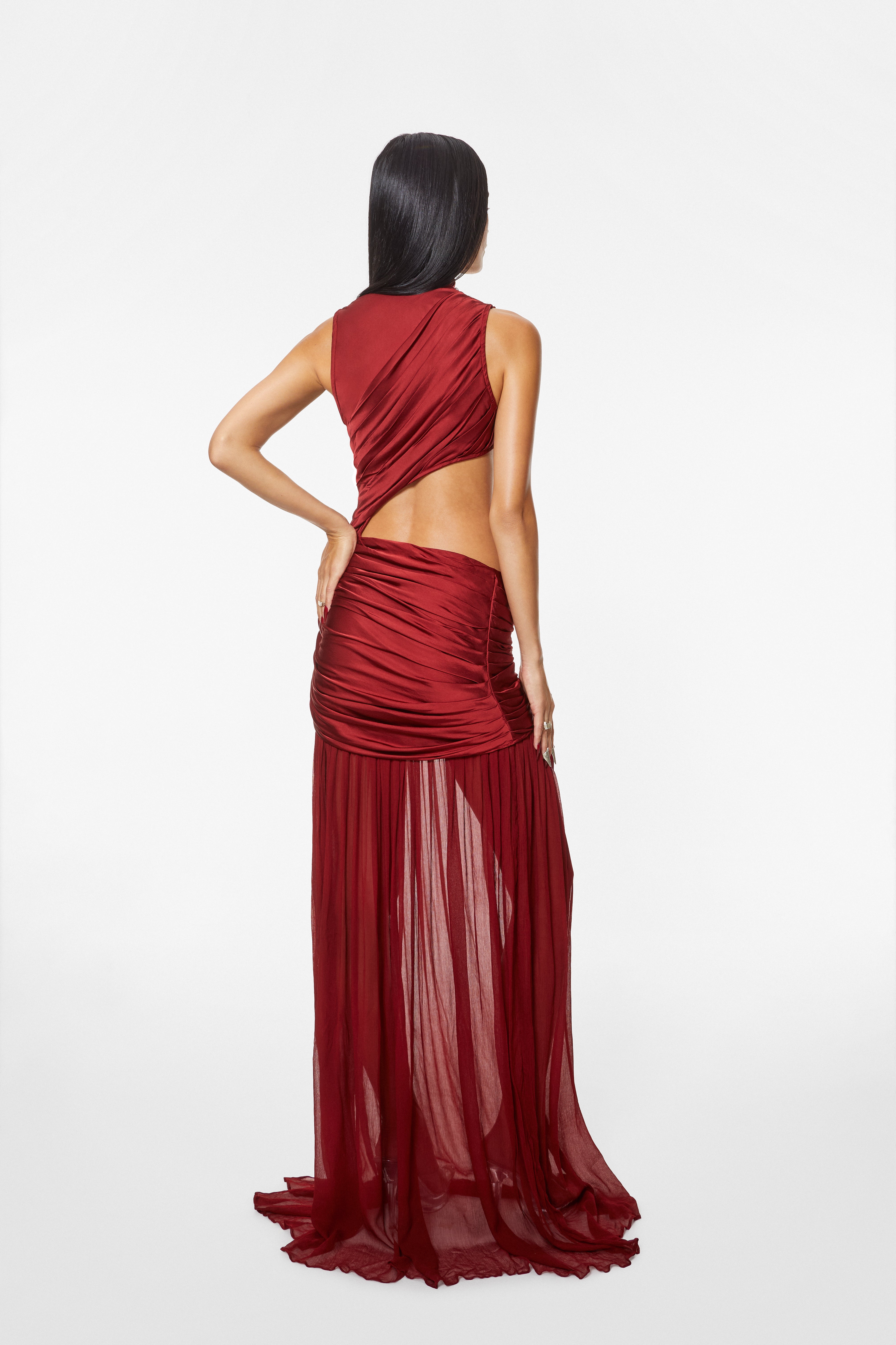 Jelena Draped Gown Ruby Red