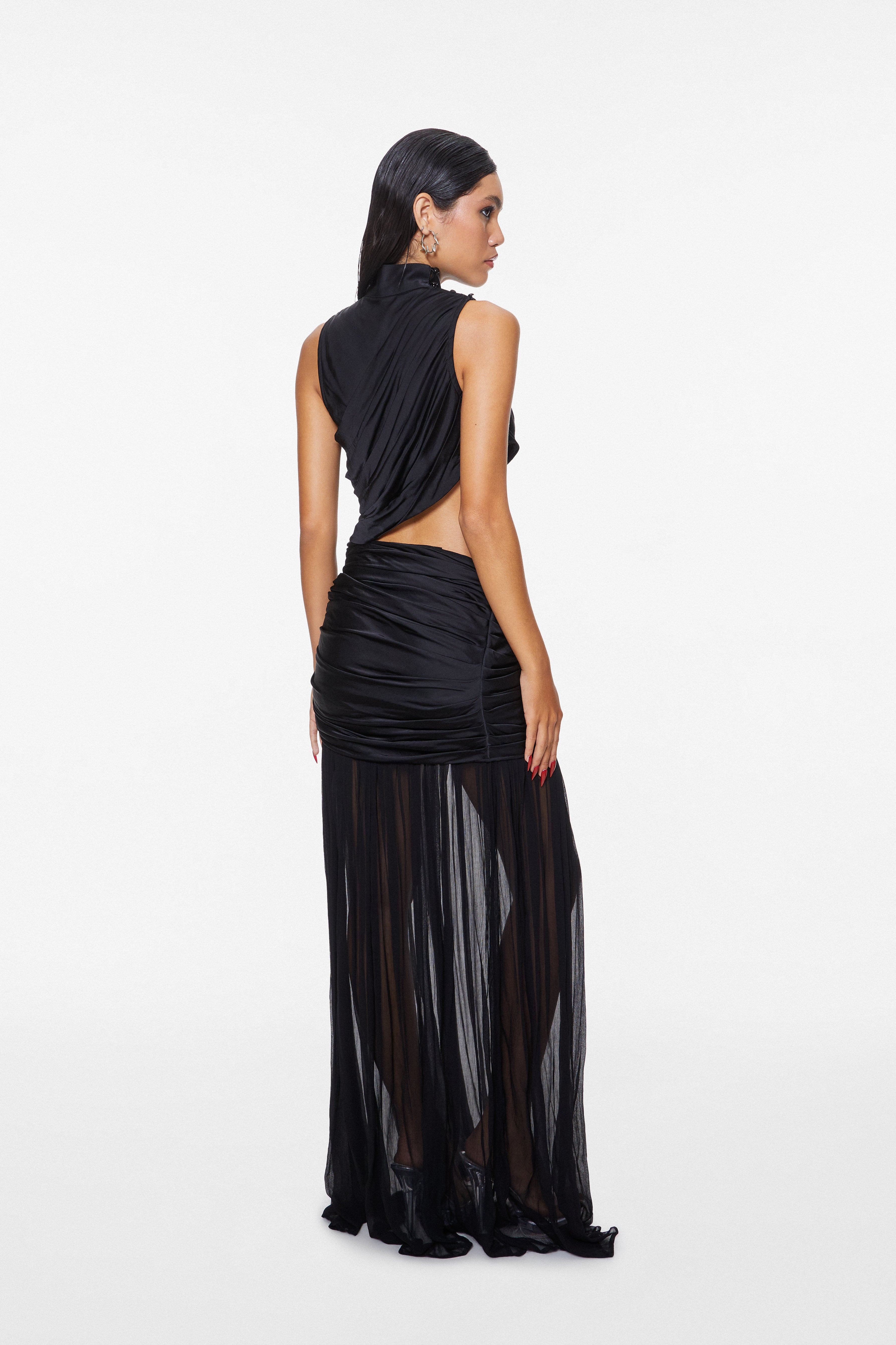 Jelena Draped Gown Black