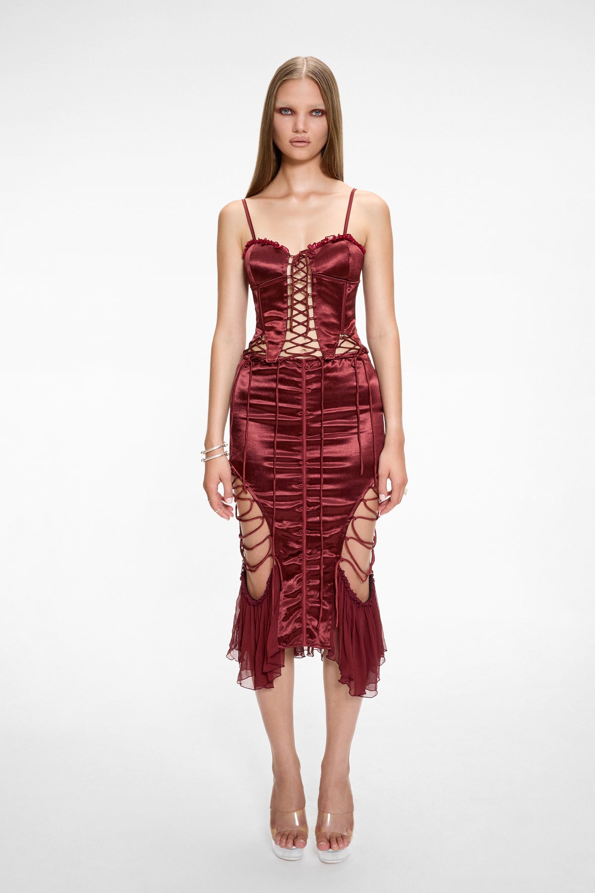 Boudoir Midi Skirt Burgundy