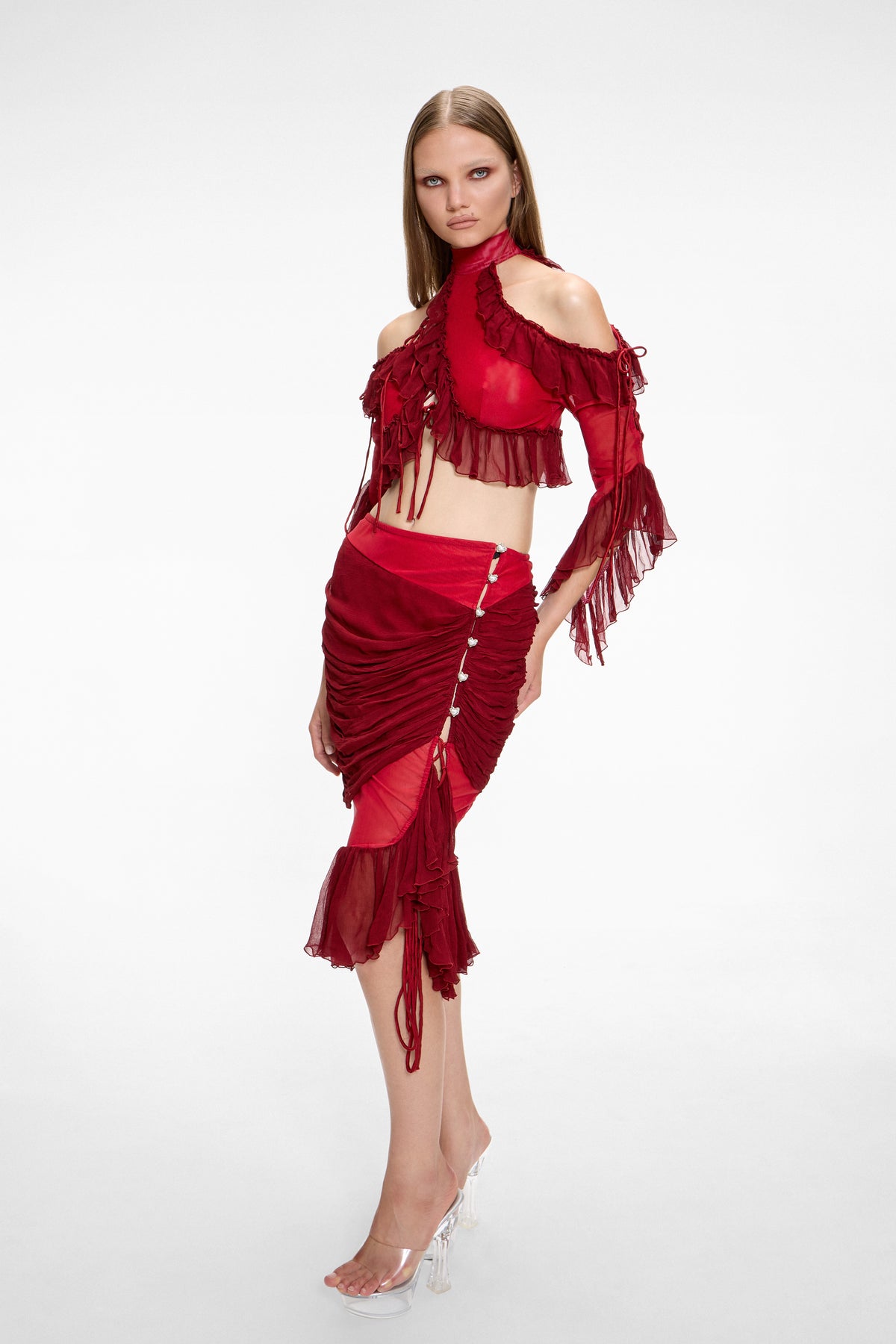 Maiden Midi Skirt Ruby Red