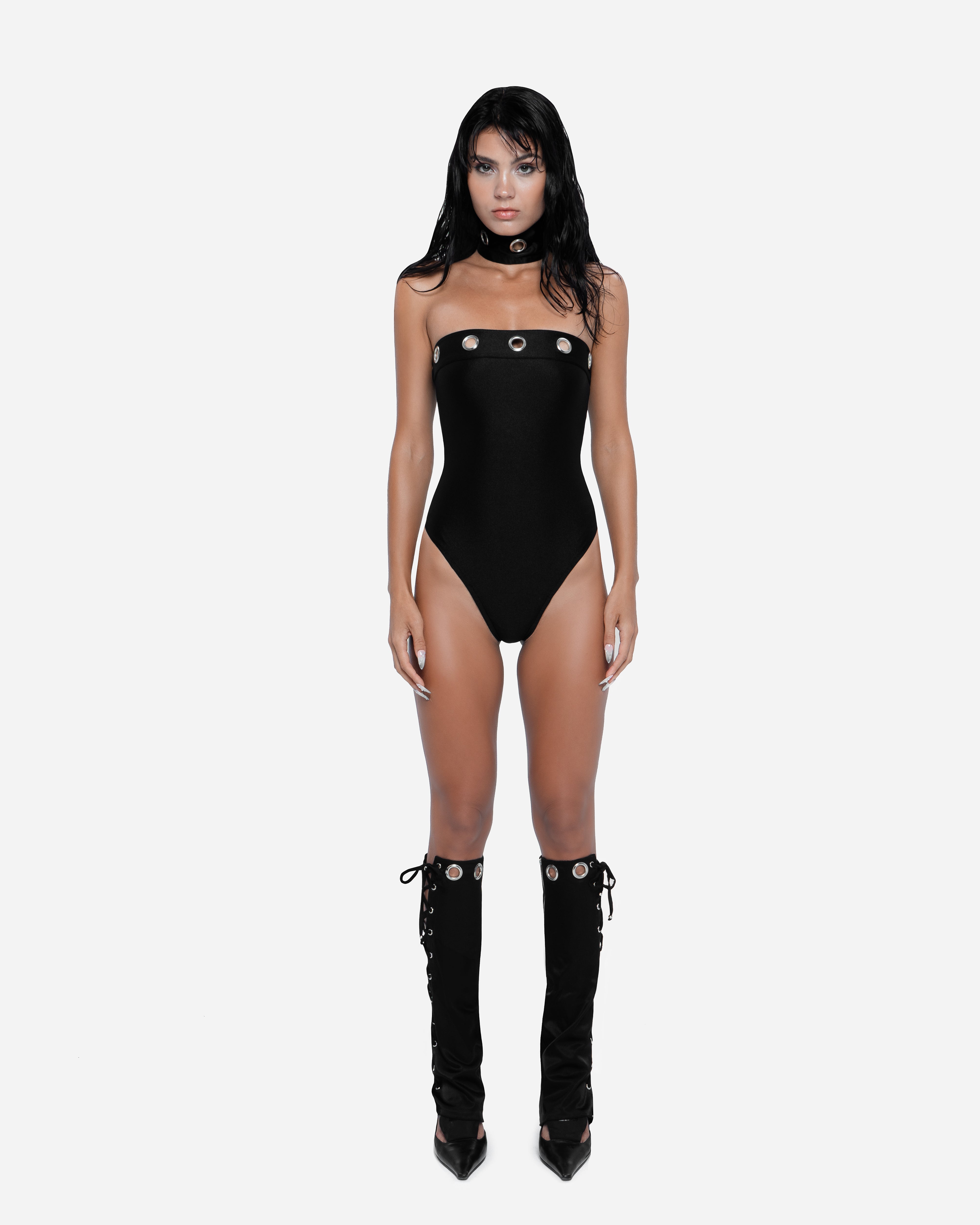 Eyelet One Piece Black