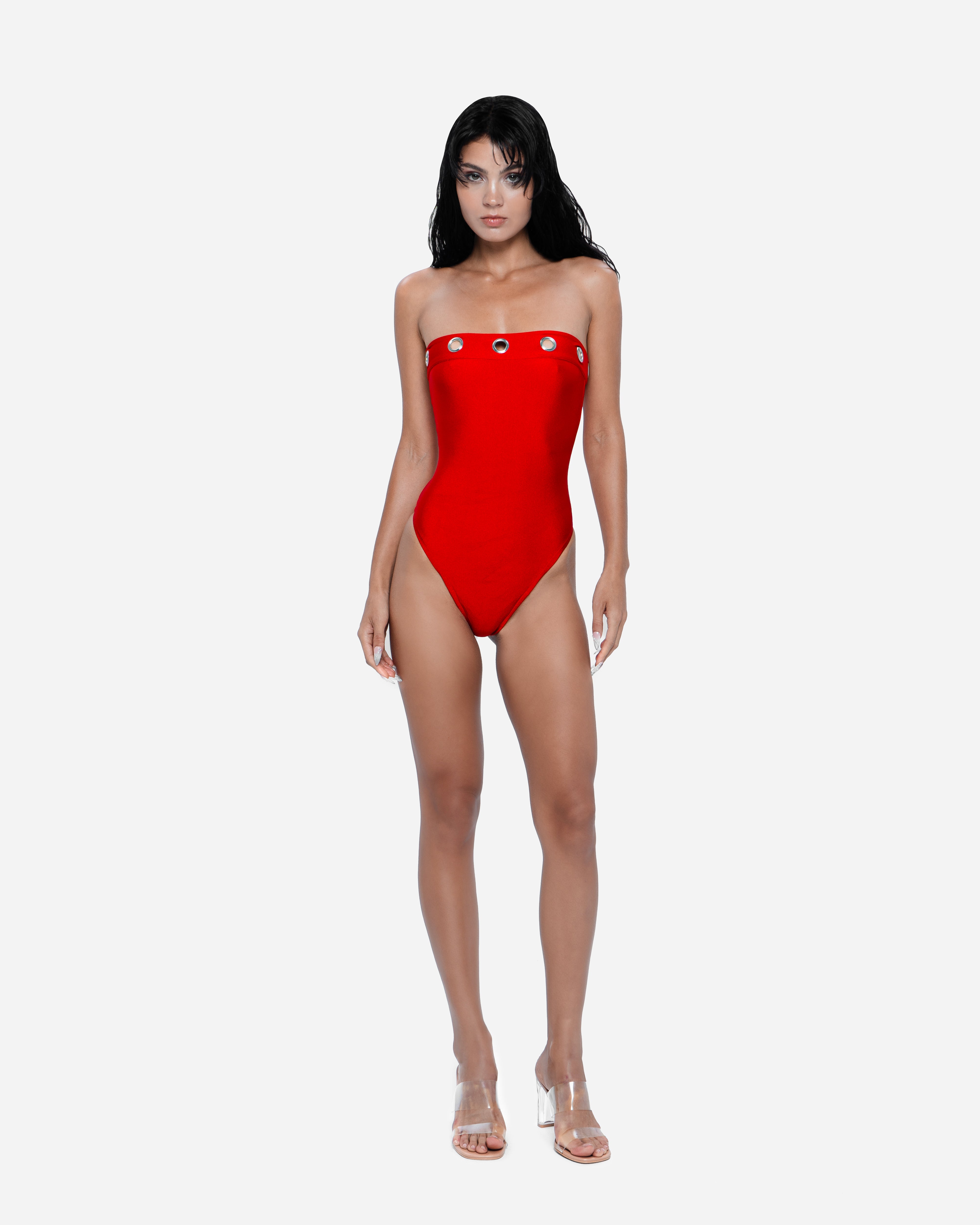 Eyelet One Piece Red