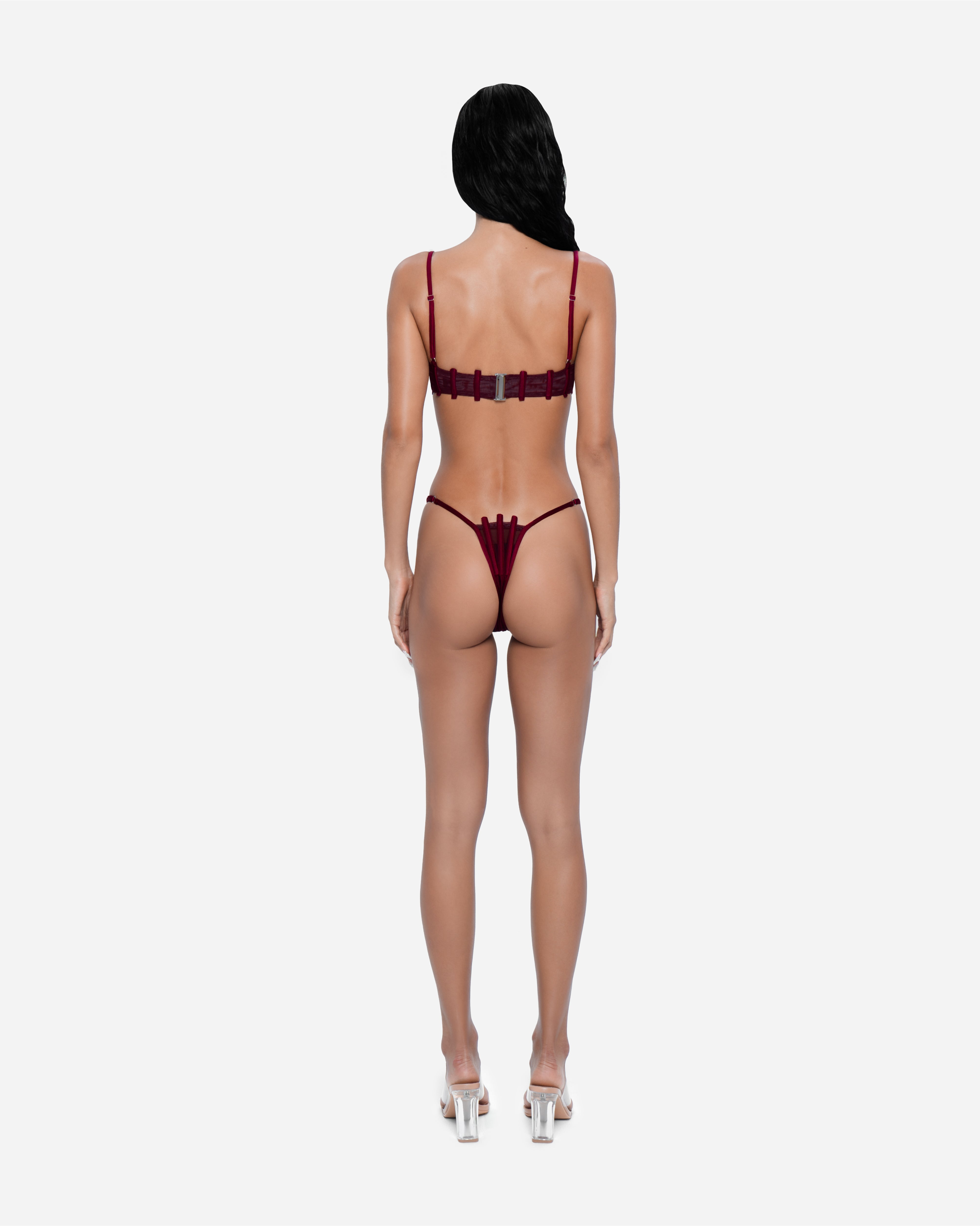 Corset Bikini Bottom Wine Red