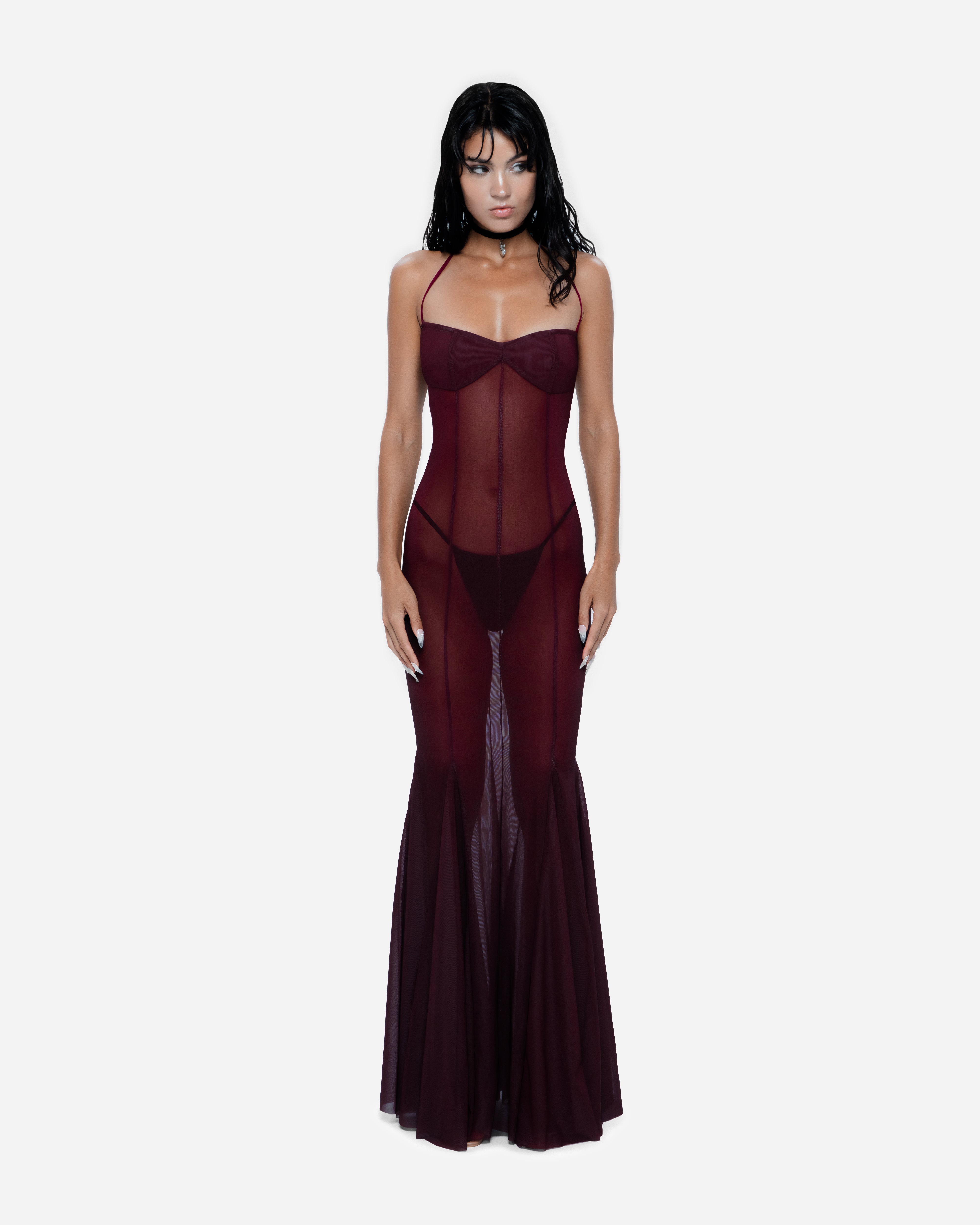 Siren Maxi Dress Wine Red