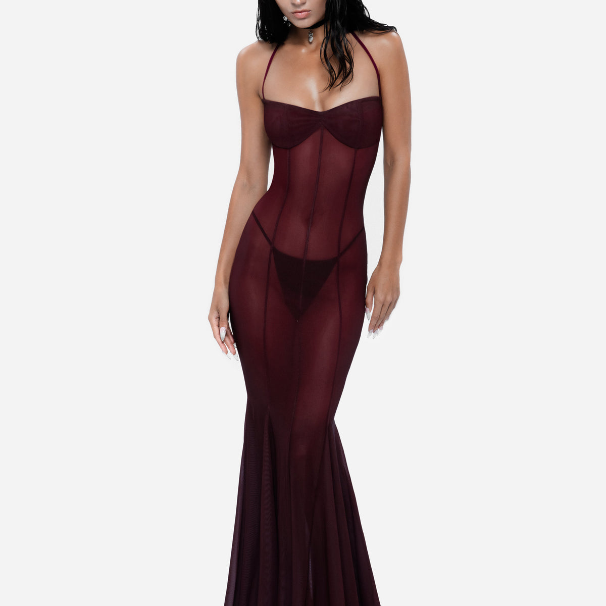 Siren Maxi Dress Wine Red