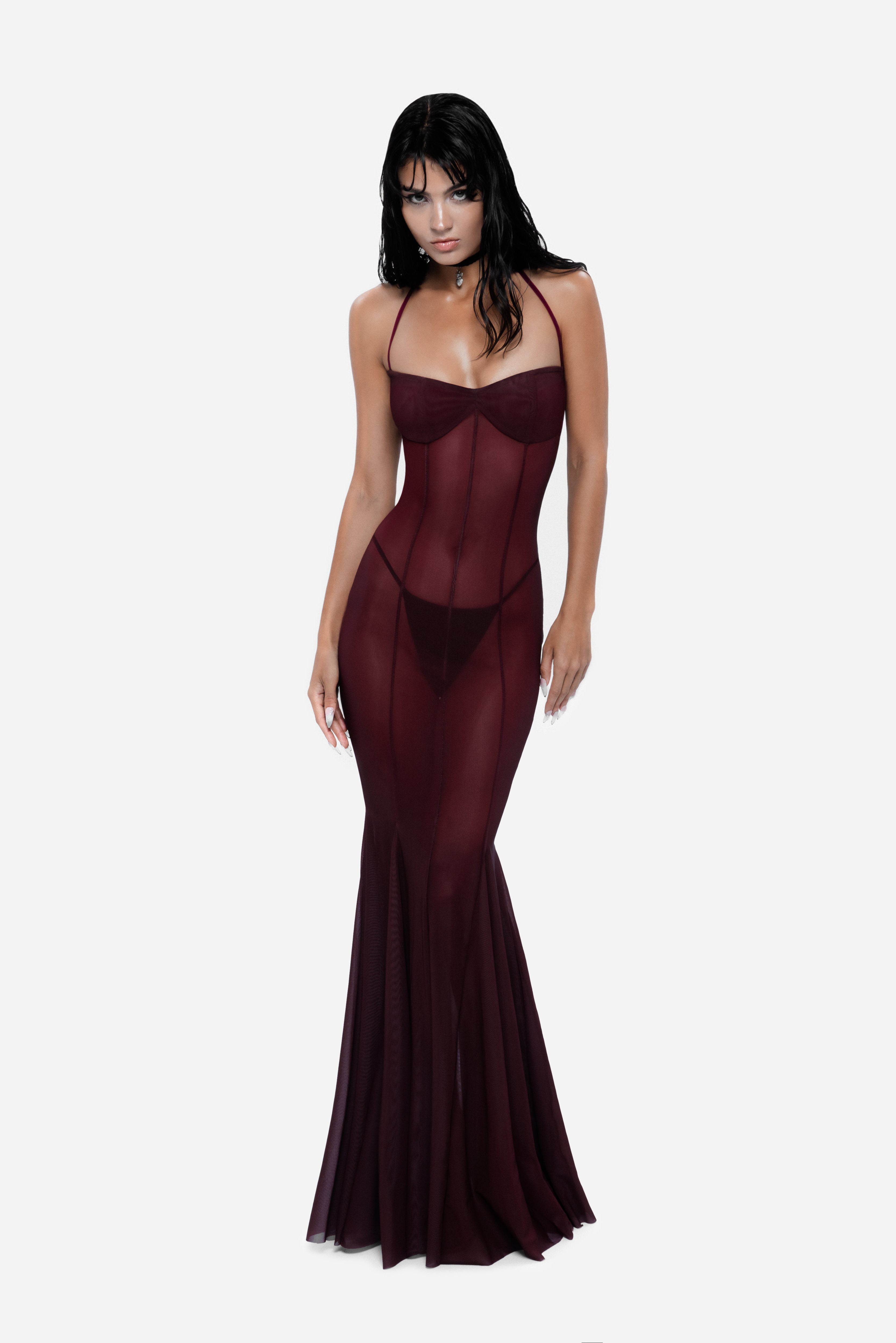 Siren Maxi Dress Wine Red